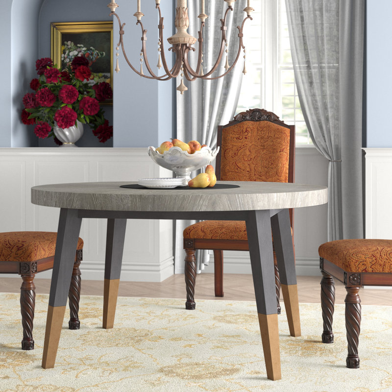 Carmaline Round with Solid Wood Base Dining Table