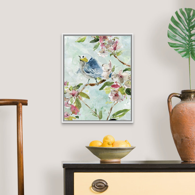 Asbury Garden Song II - reproduction d'art sur toile, Cadre flottant blanc, H 21,7 po x l 17,7 po x P 1,75 po
