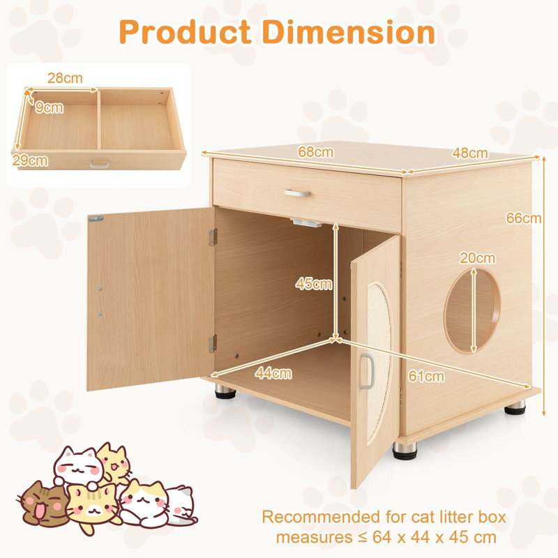 Edenbridge Engineered Wood Litter Box Enclosure