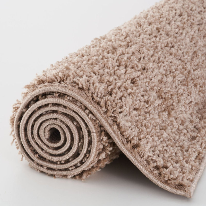 Myshaggy Collection Rugs Solid Design in Beige, Rectangle 60 x 110 cm