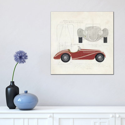 Roadster I Red Car by Avery Tillmon - Wrapped Canvas Print