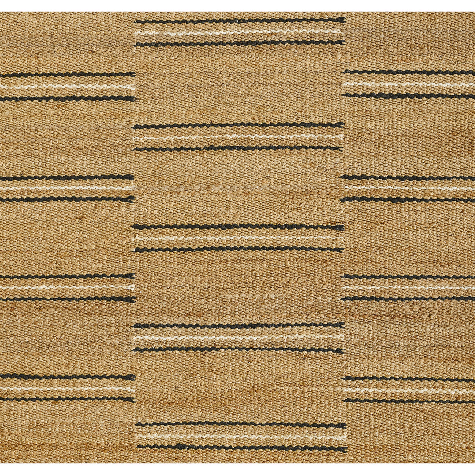Natural Hand-Woven Striped Jute Rug, Rectangle 10' x 14'