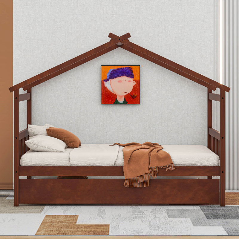 Lit gigogne en bois Annais, Noyer, Simple