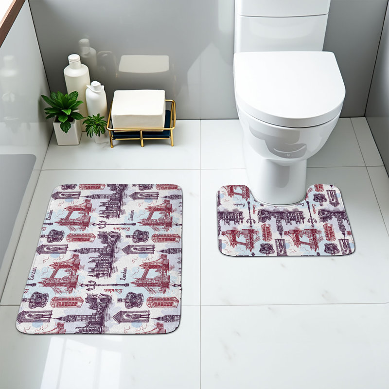  Ensemble de 2 tapis de salle de bain London