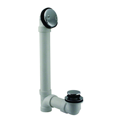 1-1/2" x 12" Sch. 40 PVC Tip-Toe Bathtub Leg Drain Assembly with Two-Hole Overflow