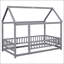 Lit simple en bois avec structure de toit-360445616-360445617