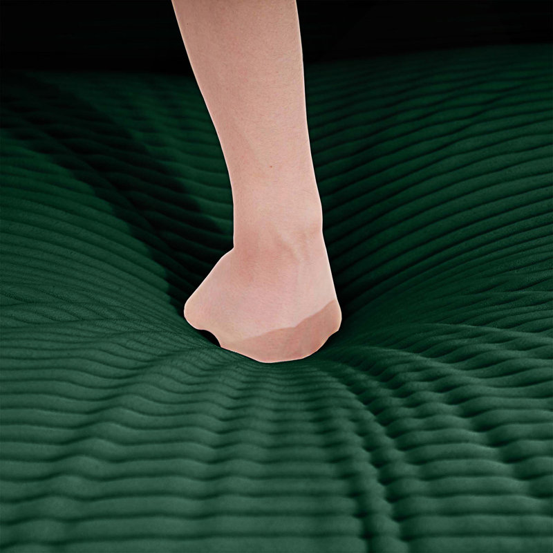 Canapé modulaire surdimensionné rembourré en U, Velours côtelé vert