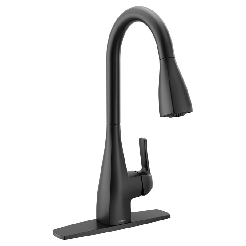 Moen Kiran One-handle High Arc Pulldown Kitchen Faucet with Power Clean, Matte Black