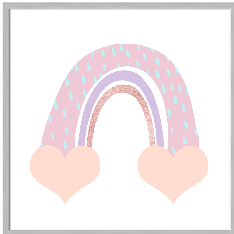Arc-en-ciel 1, H 27,5 po x l 27,5 po x P 1,19 po, Encadré de boîte argent