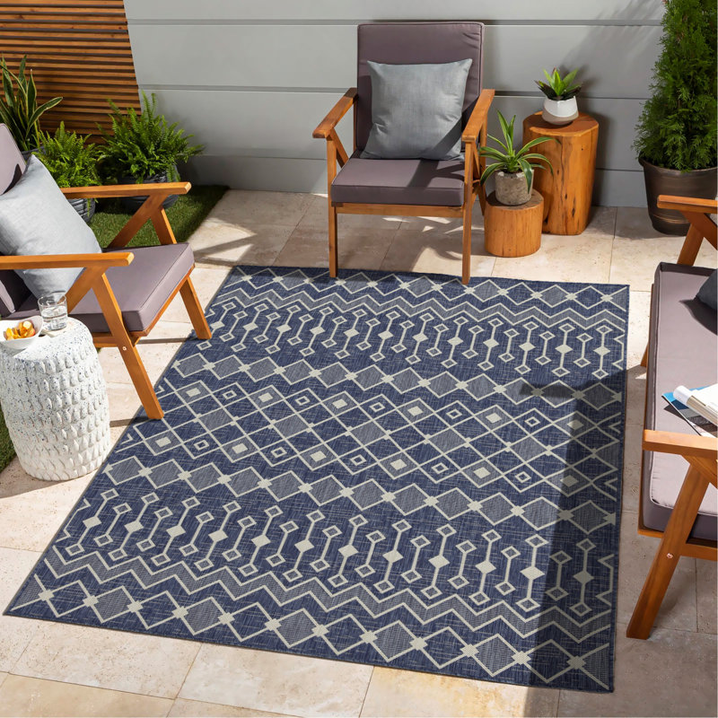 Tapis bleu intérieur / extérieur, Rectangle 7 pi 10 po x 10 pi 3 po