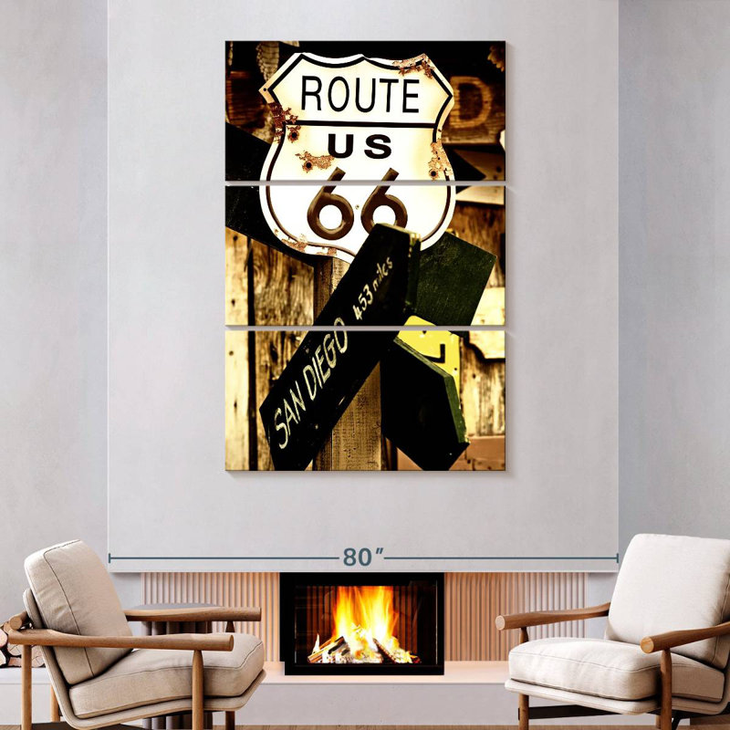 Mehar Route 66 Sign, 74" H x 48" W