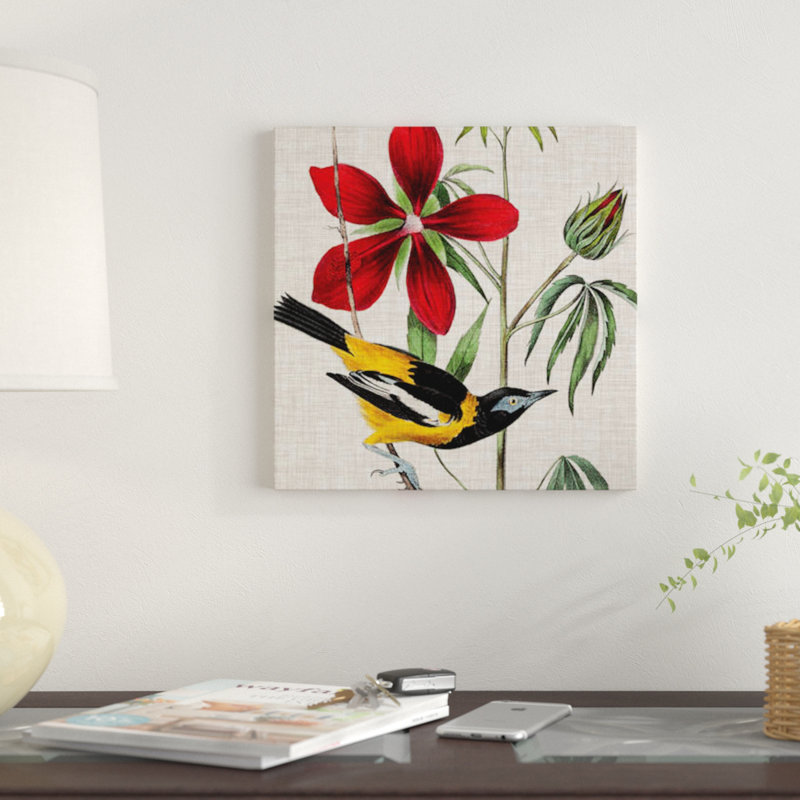 « aviaire crop i », impression sur toile, H 18 po x l 18 po x P 1,5 po, Toile avec cadre noir, Pas de tapis
