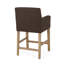 Tabouret 26 "de hauteur comptoir rembourré - Structure en H d'hévéa, style contemporain avec accoudoirs arrondis-273054531-273054528