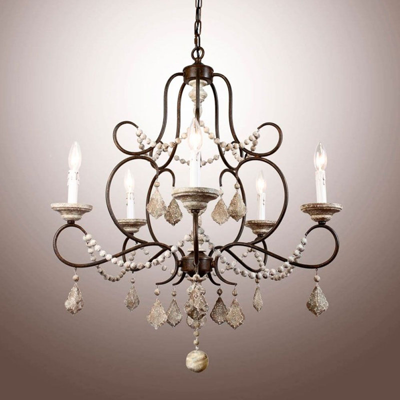 Lampe de chalet style campagne française 5 lumières Vivanco
