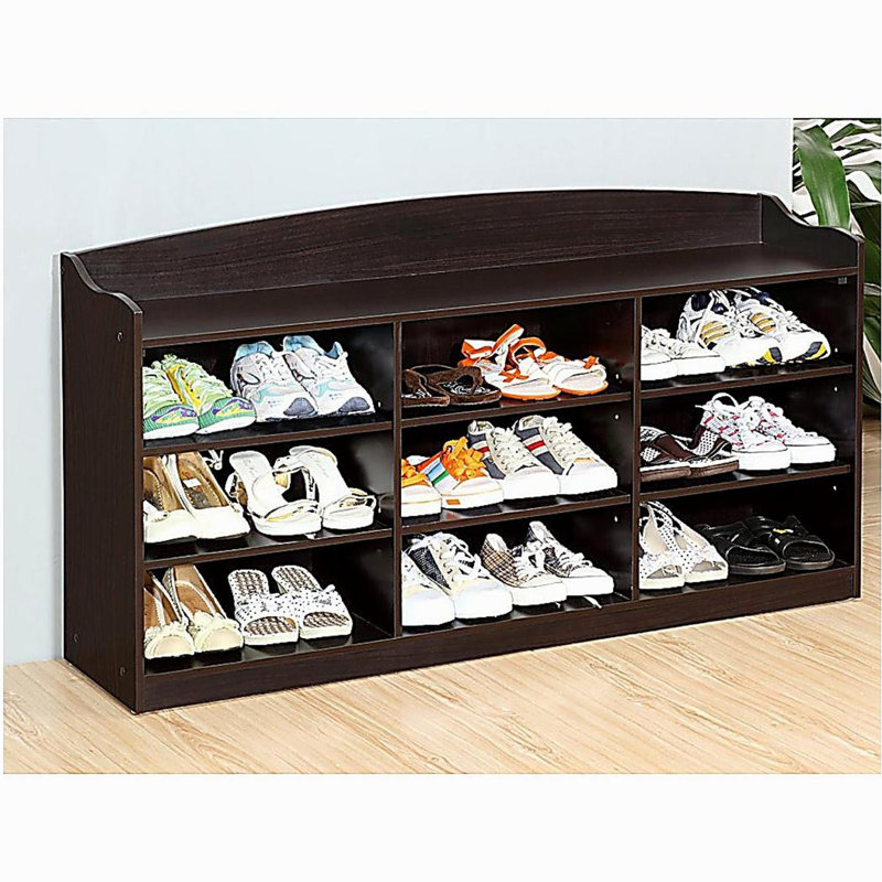Entryway Shoe Bench, Open Shelve Shoe Rack fits 18 Pairs of Shoes