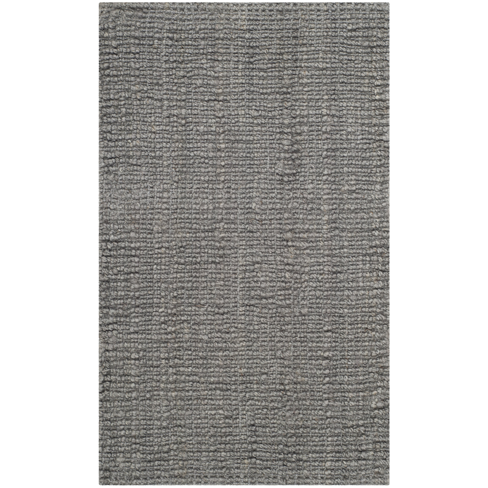 Alda Light Gray Hand-Woven Jute Rug, Rectangle 2'6" x 4'