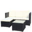 Ensemble de 5 meubles de patio: PE, beige et coussins de table