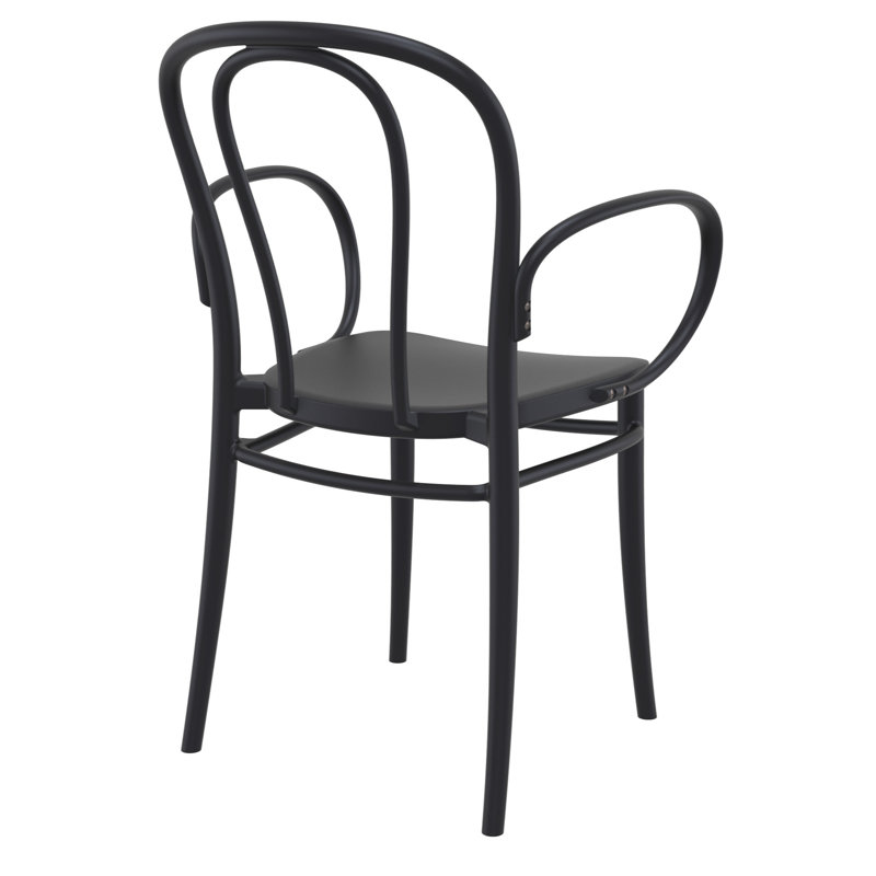 Chaise d'appoint empilable pour patio Farrah, Noir