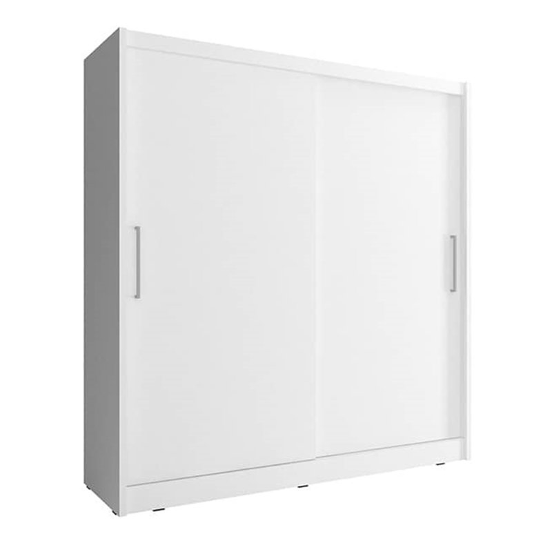 Saulsbury 2 Door Manufactured Wood Wardrobe, White, 214cm H x 180cm W x 62cm D
