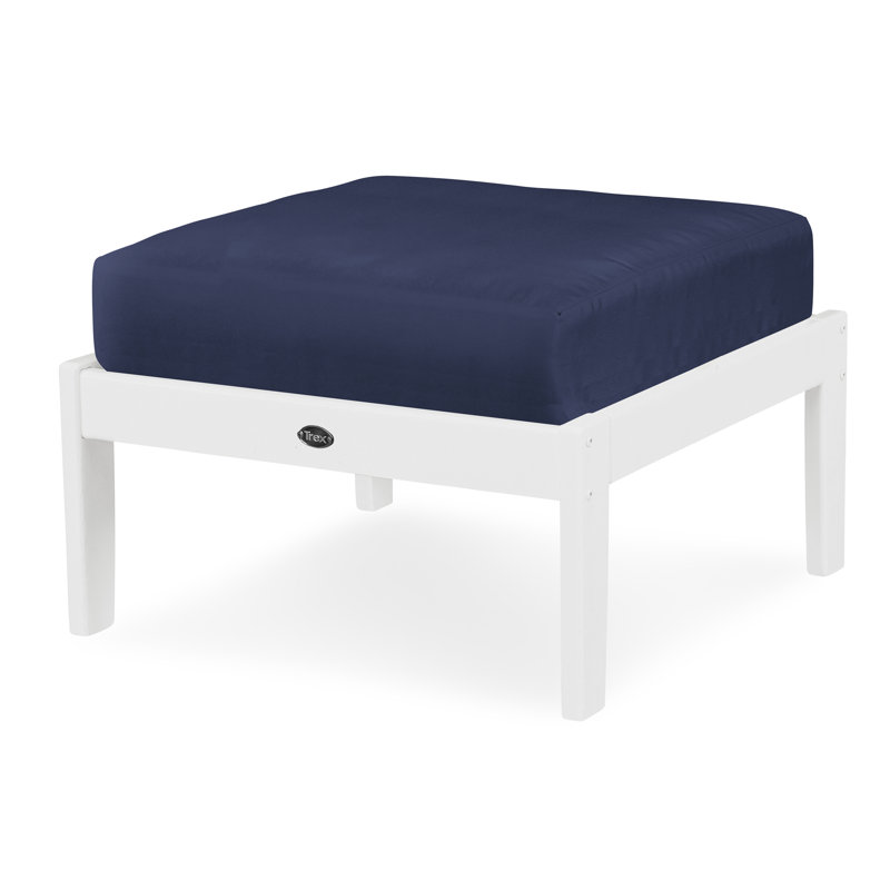 Repose-pieds Yacht Club, Blanc classique, Bleu marine