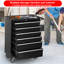 Armoire à outils 6 tiroirs, coffre à outils en métal de grande capacité avec roulettes et verrouillable, chariot à outils de rangement pour le garage, l'entrepôt, l'atelier - noir