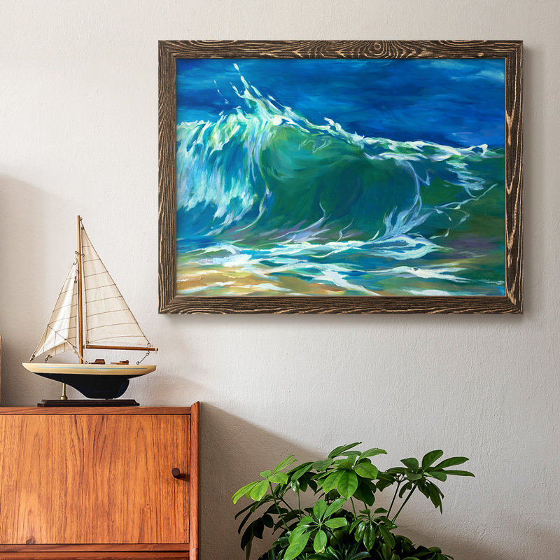 Green Flash encadré sur toile, H 18 po x l 26 po x P 1,5 po, Noyer