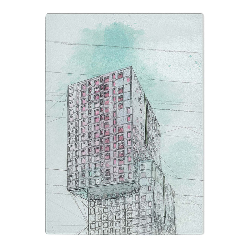 Tempered Glass Sketching the Architecture Vol.13 Chopping Board, 20 cm x 28.5 cm