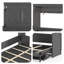 Lit escamotable double avec bureau intégré, charge USB et lumières DEL - Lit mural peu encombrant pour les petites pièces, les bureaux à domicile et les espaces invités-2093683058-2093683059