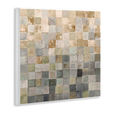 "Alternating Beige & Grey Squares", art mural par Lorenzo Collective
