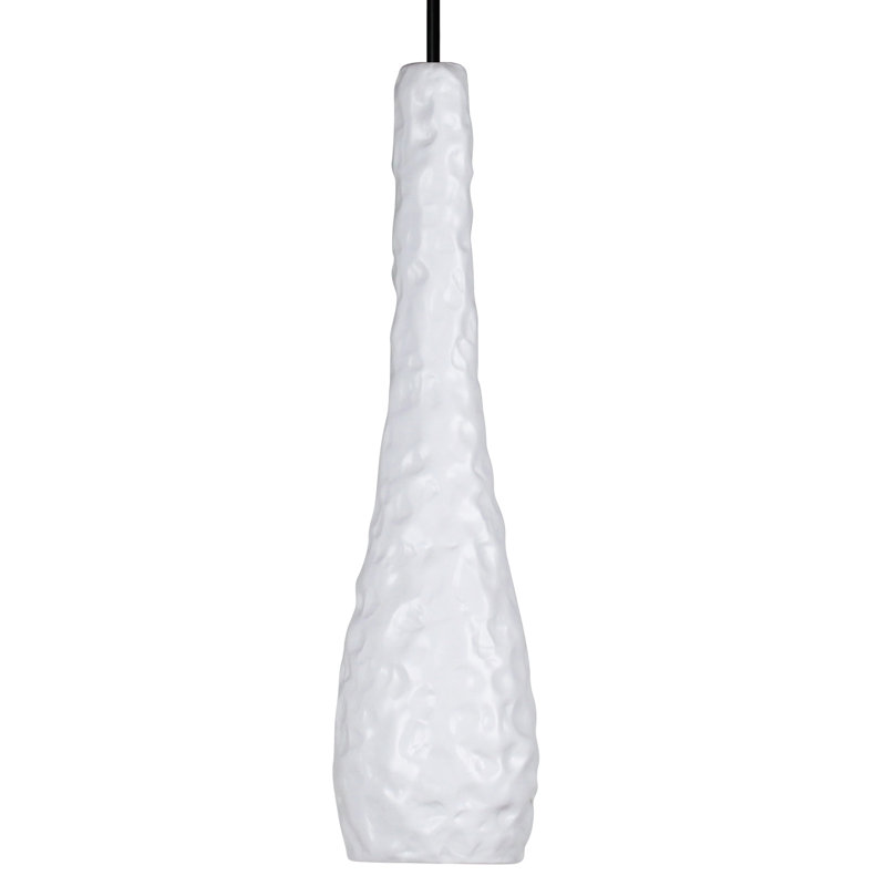 Luminaire suspendu 1 lumière del simple Barclee, Blanc satiné