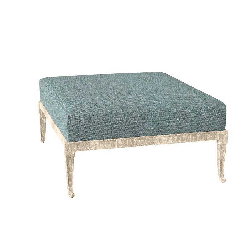Wiltshire Outdoor Ottoman, Weathered White, Canvas Spa Sunbrella® Canvas