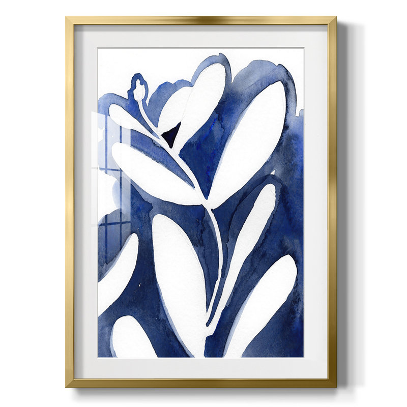 Bleu eucalyptus I - impression encadrée, H 28,5 po x l 20,5 po, Doré