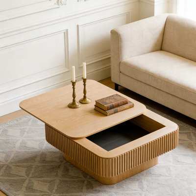 Table basse carrée 31,5 "avec rangement