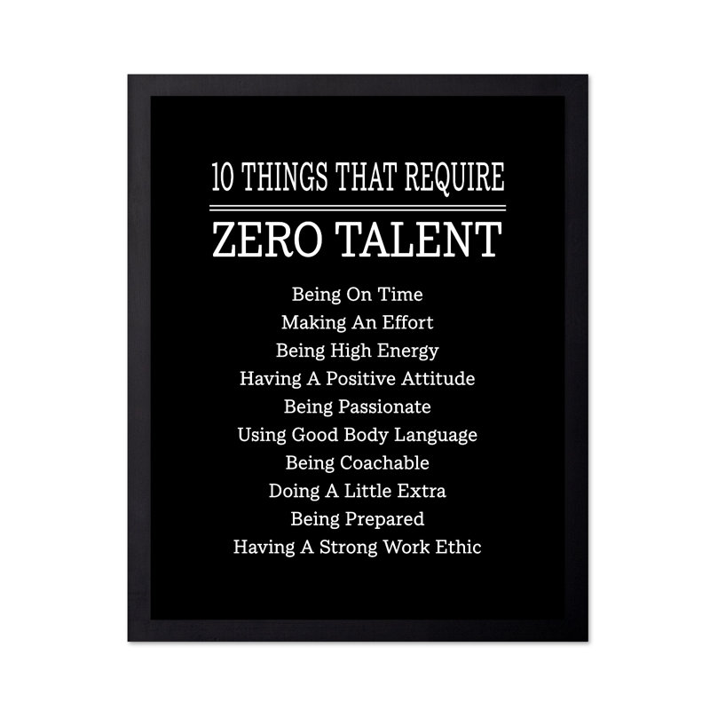 10 choses qui ne nécessitent aucun talent, Cadre noir, Affiche, H 18 po x l 24 po