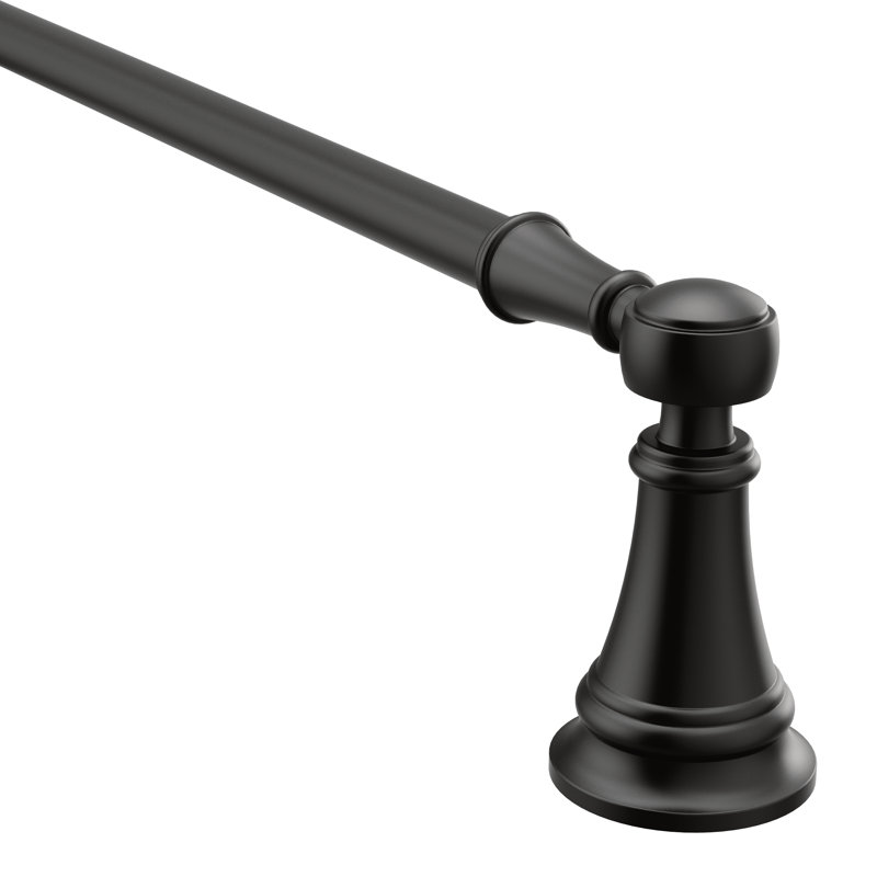 Moen Weymouth 24" Wall Mounted Towel Bar, Matte Black