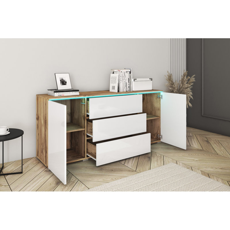 Aayran 150cm Sideboard, Wotan/White