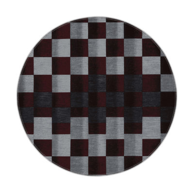 Checkered Brown Indoor and Outdoor Area Rug