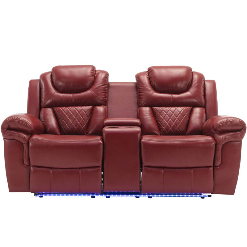 Canapé inclinable 73,2 po Cheon, Rouge