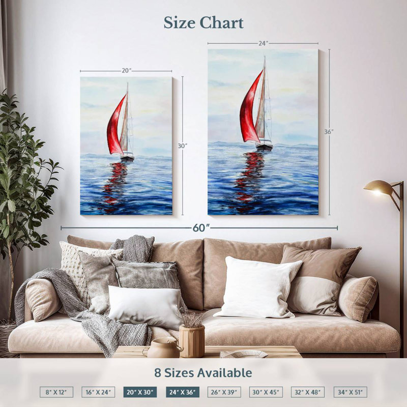 Mehar Sailboat Voyage, 36" H x 24" W