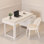 Cream-Style Rock-Panel Desk with Spacious Storage