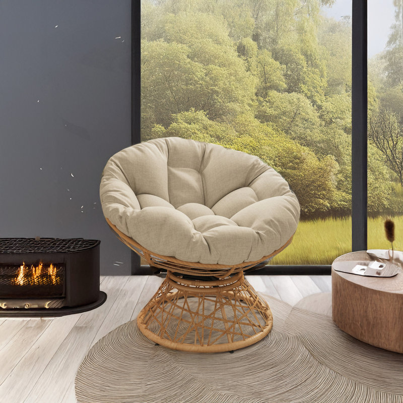 Comfortable Ergonomic Wicker Bessette with Advanced Features for Relaxation, Natural, Beige Polypropylene