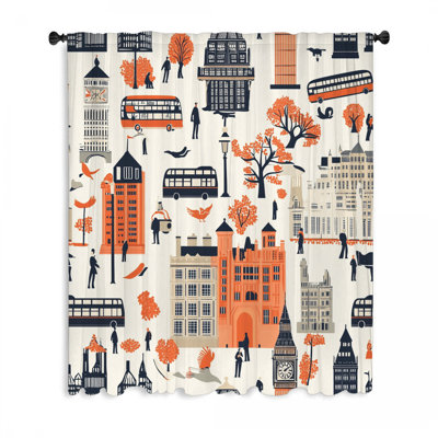 Rideaux de fenêtre Cityscape, Urban Blockout et voilages - 1 panneau