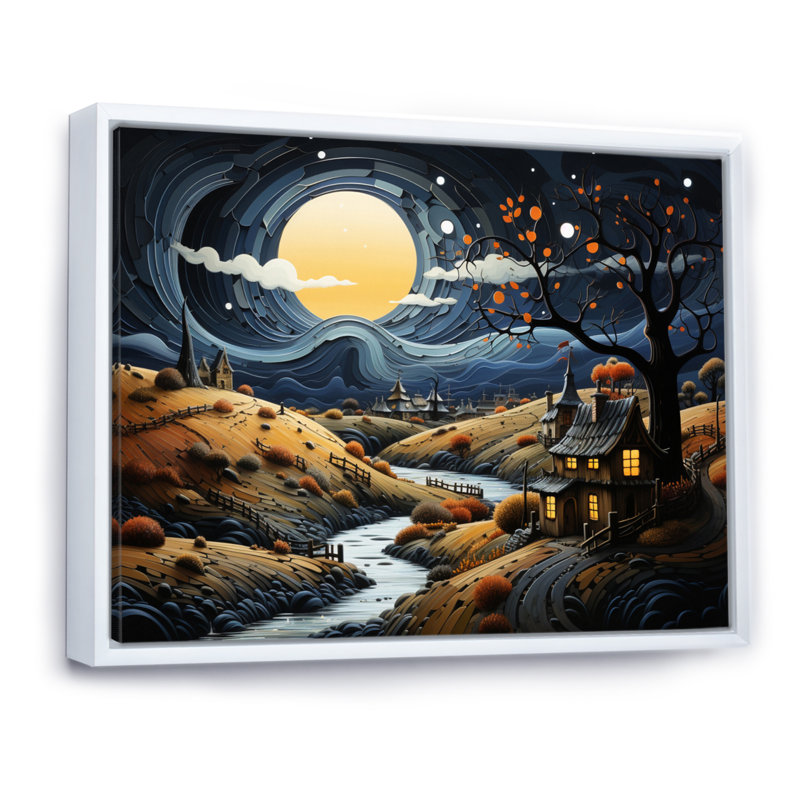 " Countryside Moody Skies II ", White Floater Framed, 30" H x 40" W x 1.5" D