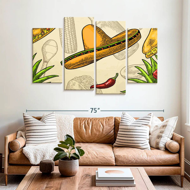 Mexican Food Pattern, H 42 po x l 68 po