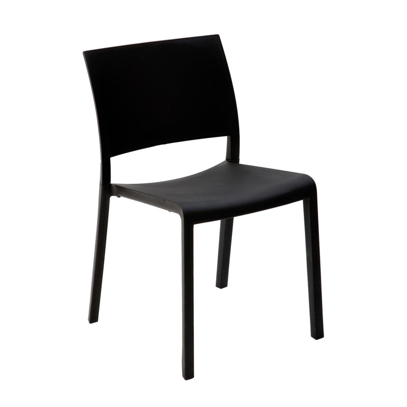 Fiona Outdoor Dining Side Chair, Black