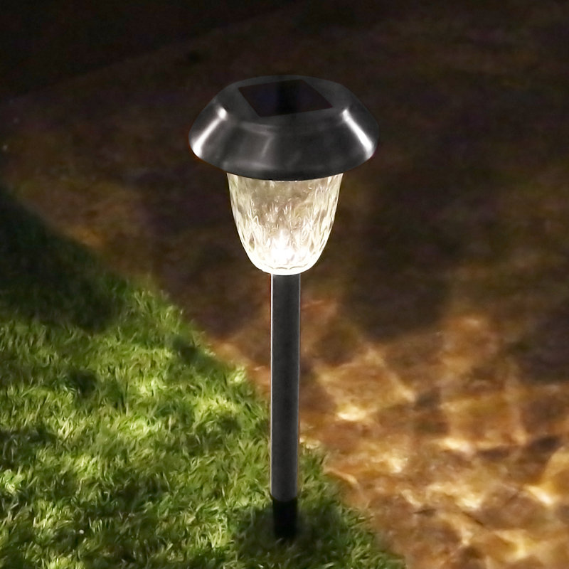 Silver Solar Powered Integrated LED Metal Pathway Light Pack