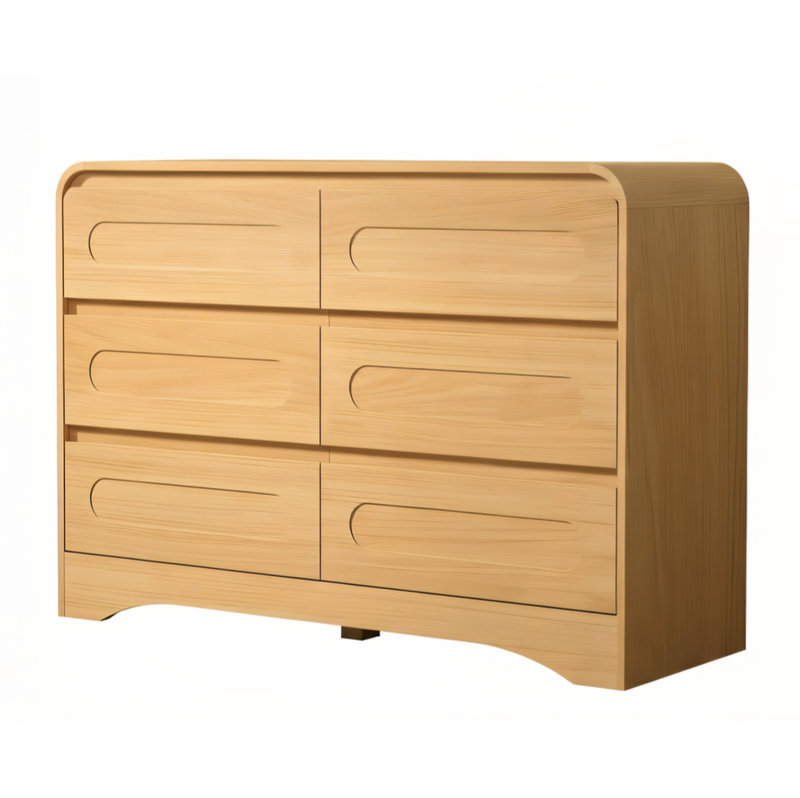 Catoe Dresser 6 Drawer Wide, Natural Oak, Natural Oak
