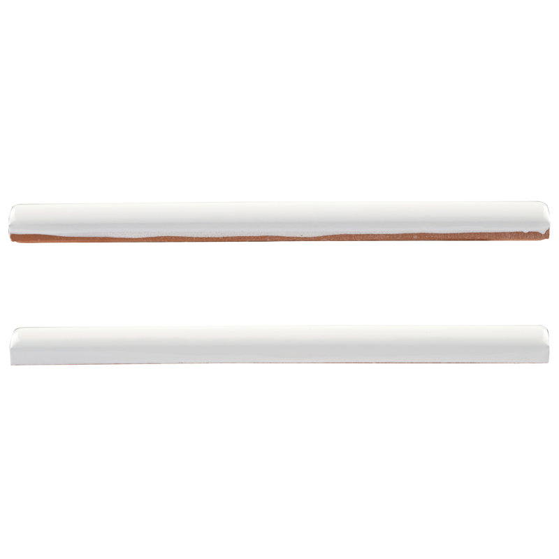 Santorini 7.9" x 0.88" Glossy Ceramic Quarter Round Tile Trim in Blanco