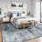 6'X9' Neutral Modern Washable Abstract Area Rug Blue-118613660