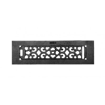 Grille d’air victorian de couleur noire 3,5" x 12" en fonte d’aluminium